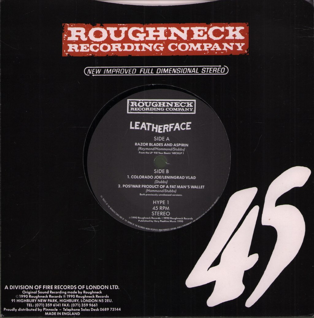 Leatherface - Razor Blades And Aspirin - 7 Inch