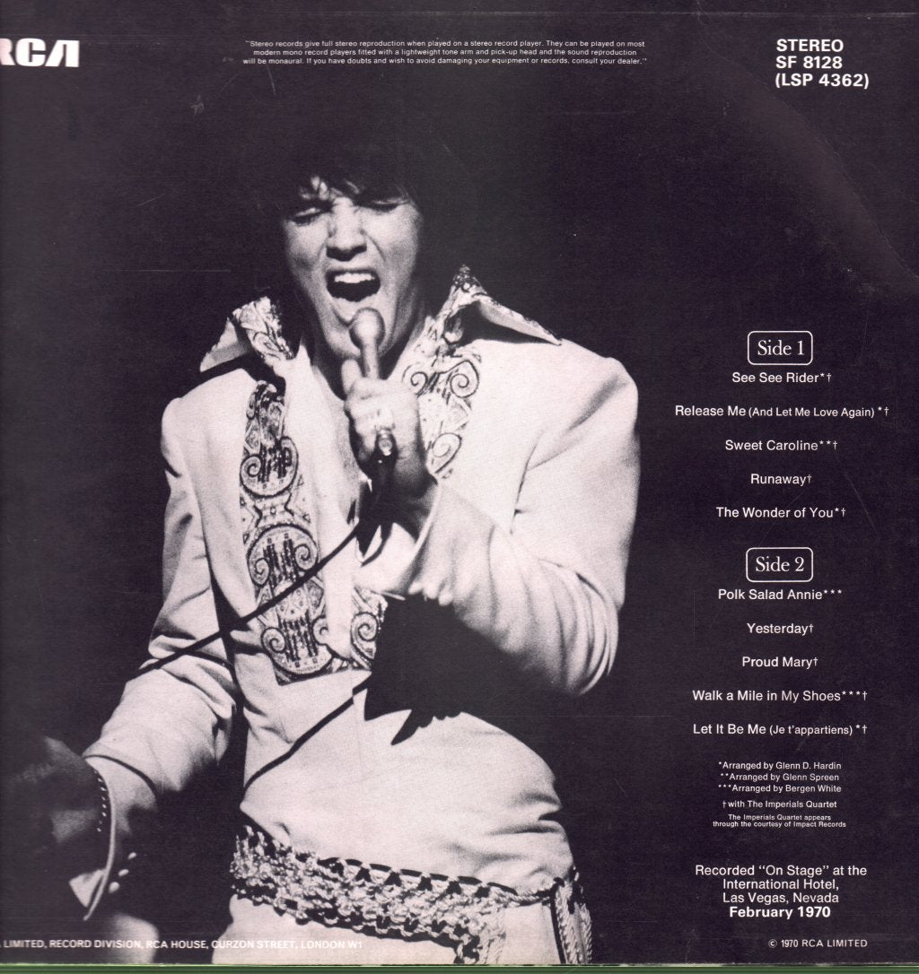 Elvis Presley - On Stage - Lp