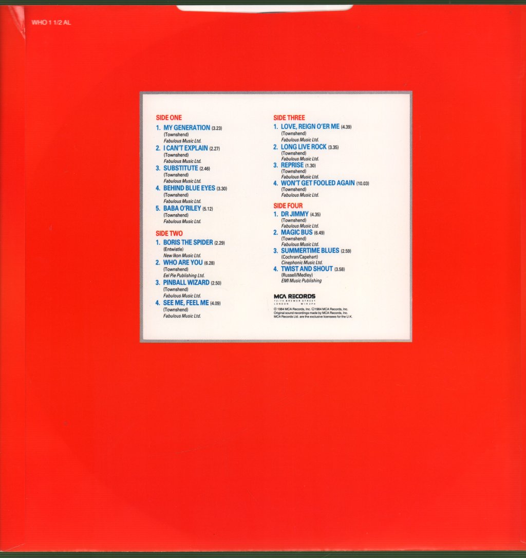 Who - Who's Last - Double Lp