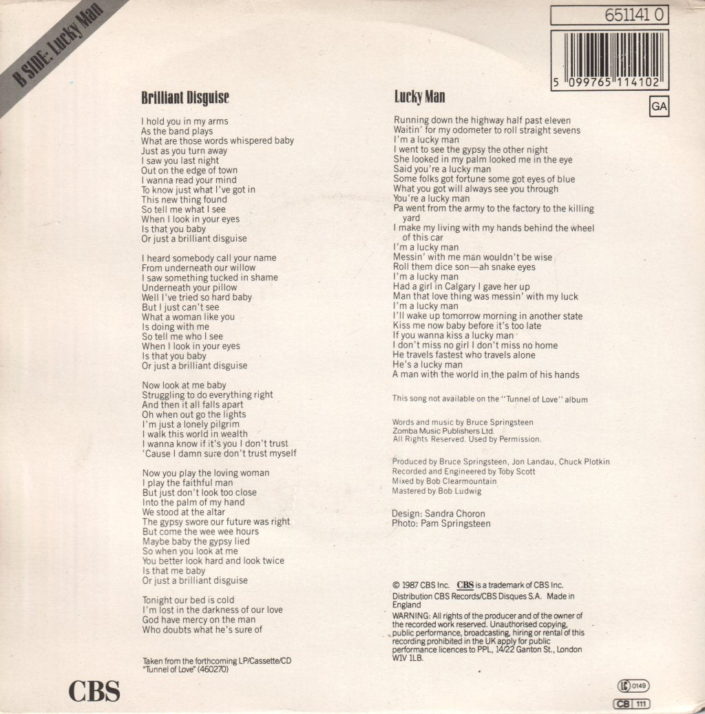 Bruce Springsteen - Brilliant Disguise - 7 Inch