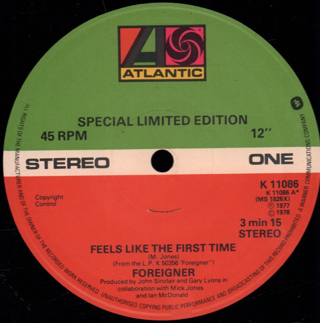 Foreigner - Feels Like The First Time - 12 Inch