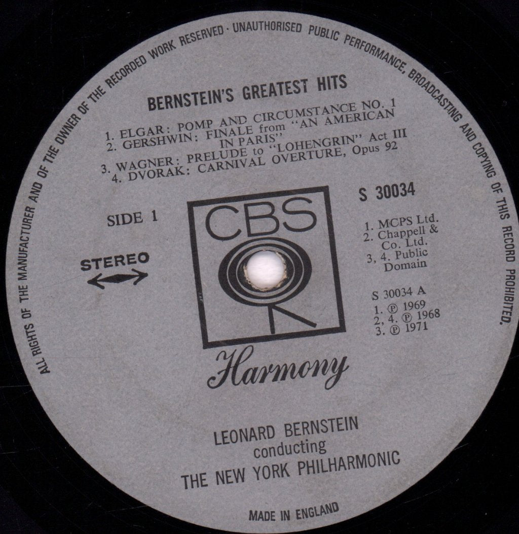 Leonard Bernstein / New York Philharmonic - Bernstein's Greatest Hits - Lp