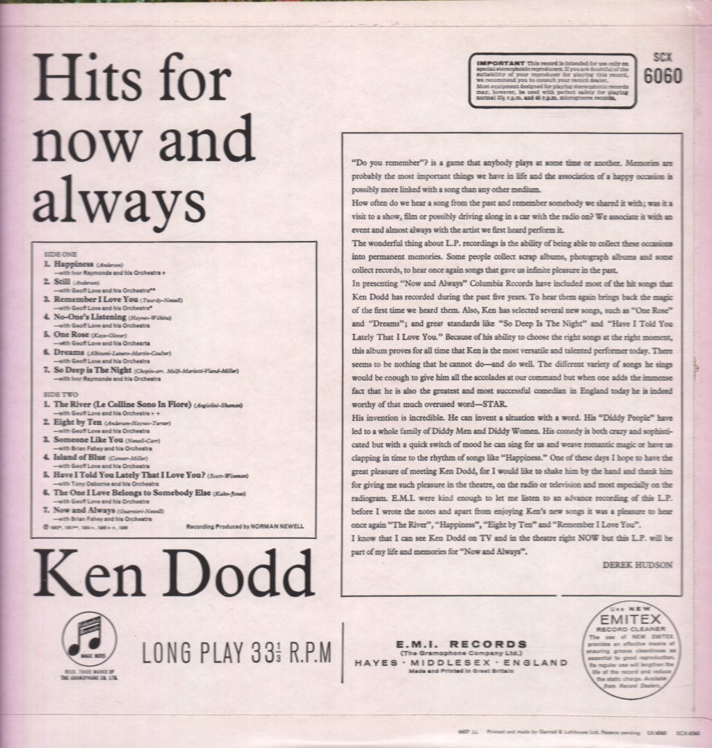Ken Dodd - Hits For Now And Always - Lp