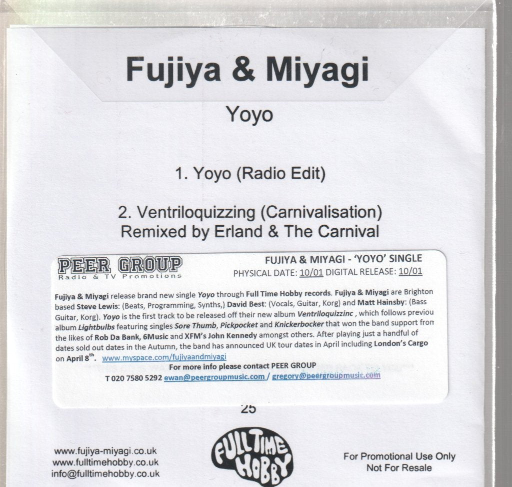 Fujiya And Miyagi - Yoyo - Cdr