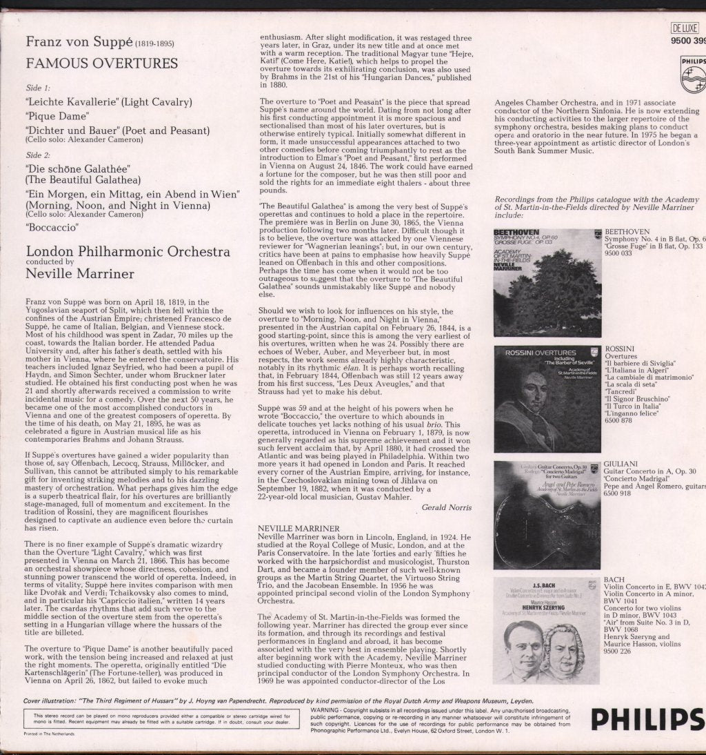 Neville Marriner / London Philharmonic Orchestra - Suppe - Famous Overtures - Lp