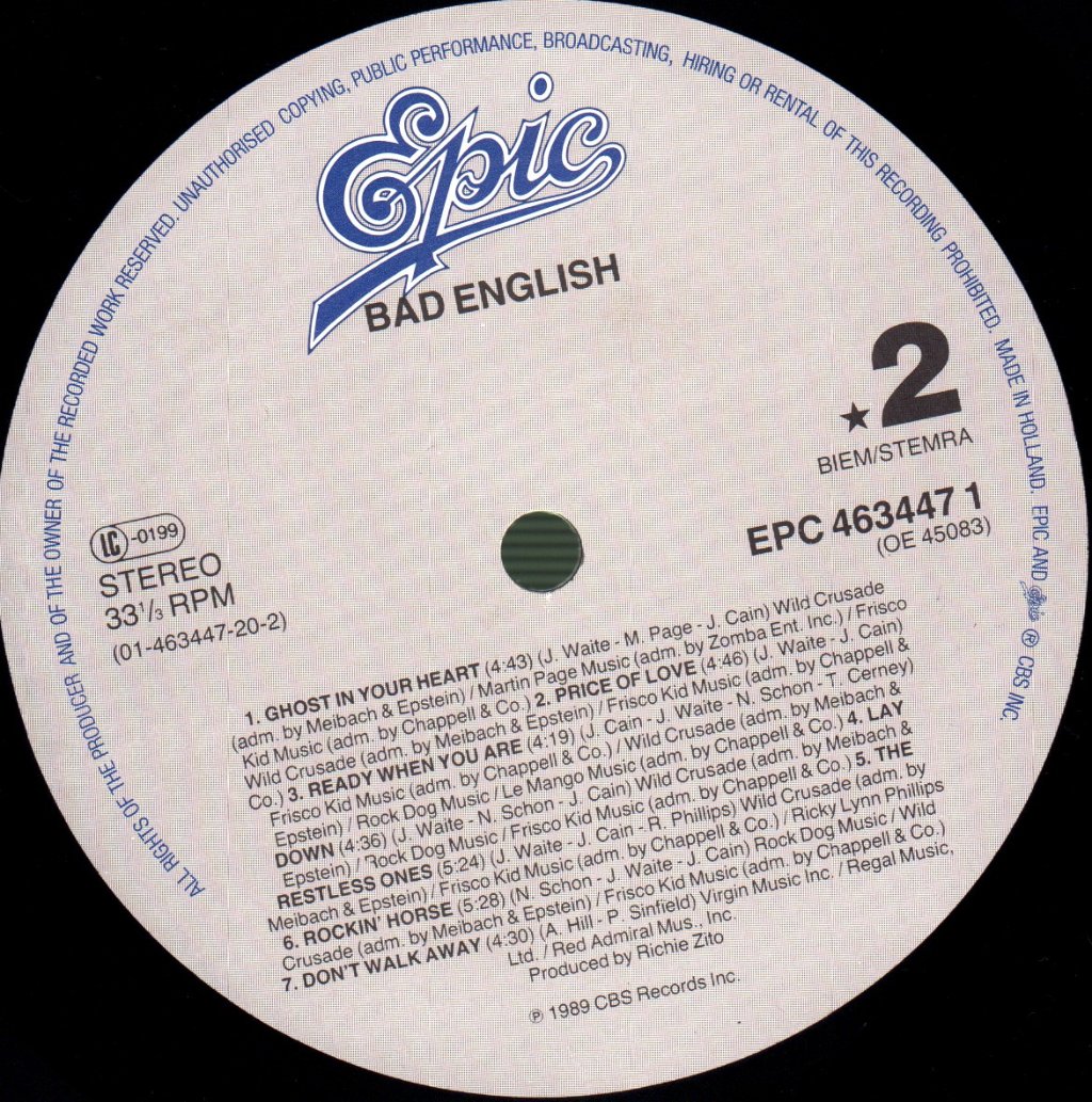 Bad English - Bad English - Lp