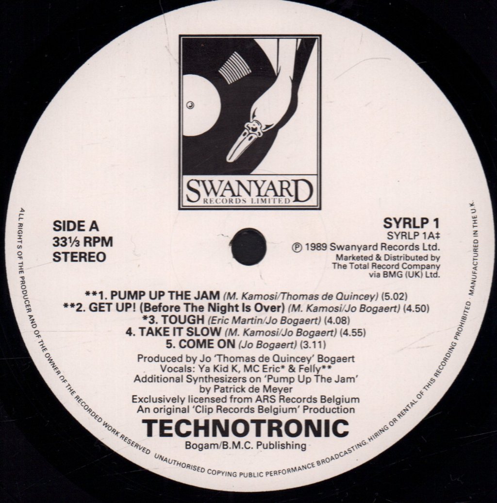 Technotronic - Pump Up The Jam - Lp