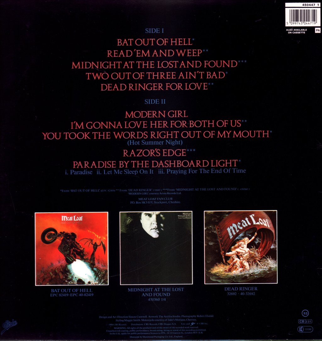 Meat Loaf - Hits Out Of Hell - Lp