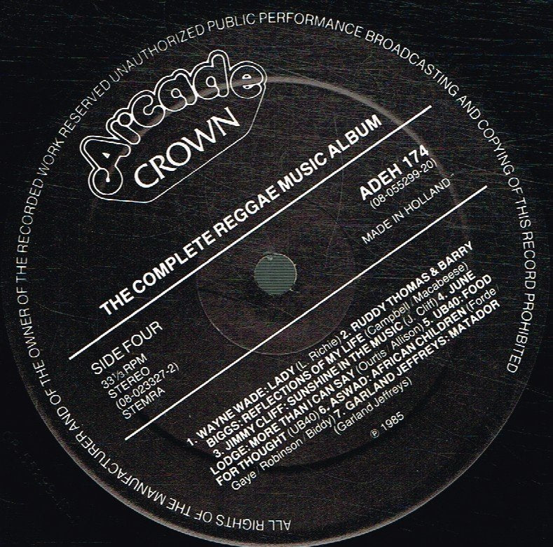 Various Artists - Complete Reggae Music Album - Double Lp