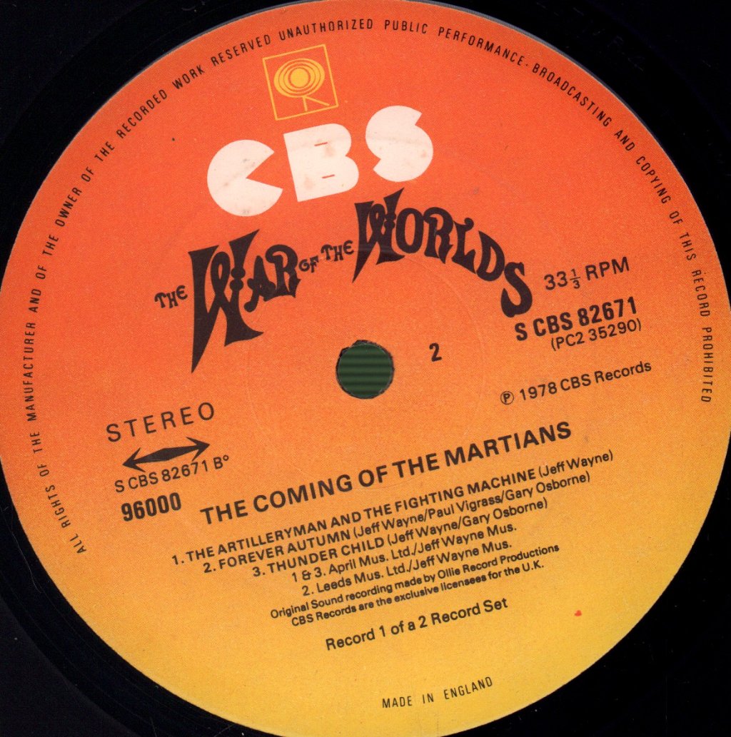 Jeff Wayne - War Of The Worlds - Double Lp