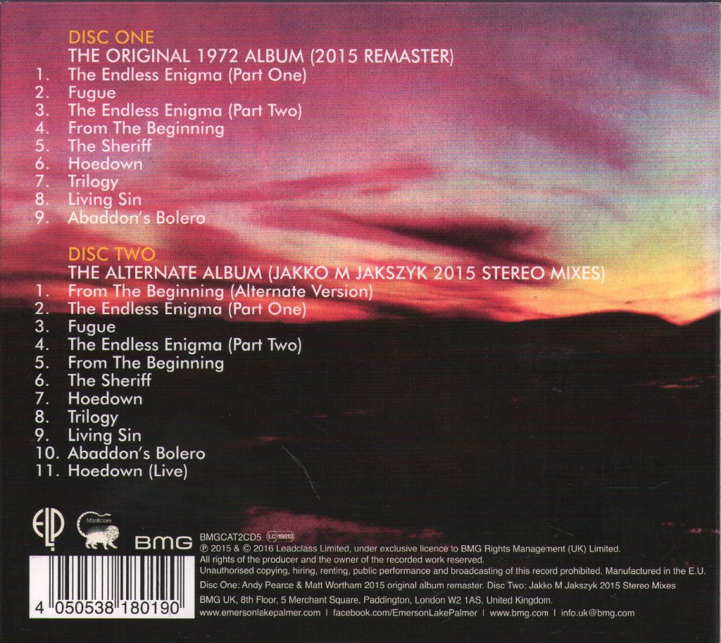 Emerson, Lake & Palmer - Trilogy - Cd Set