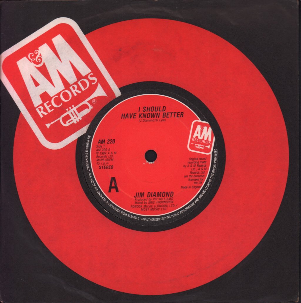 Jim Diamond - I Should Have Known Better - 7 Inch
