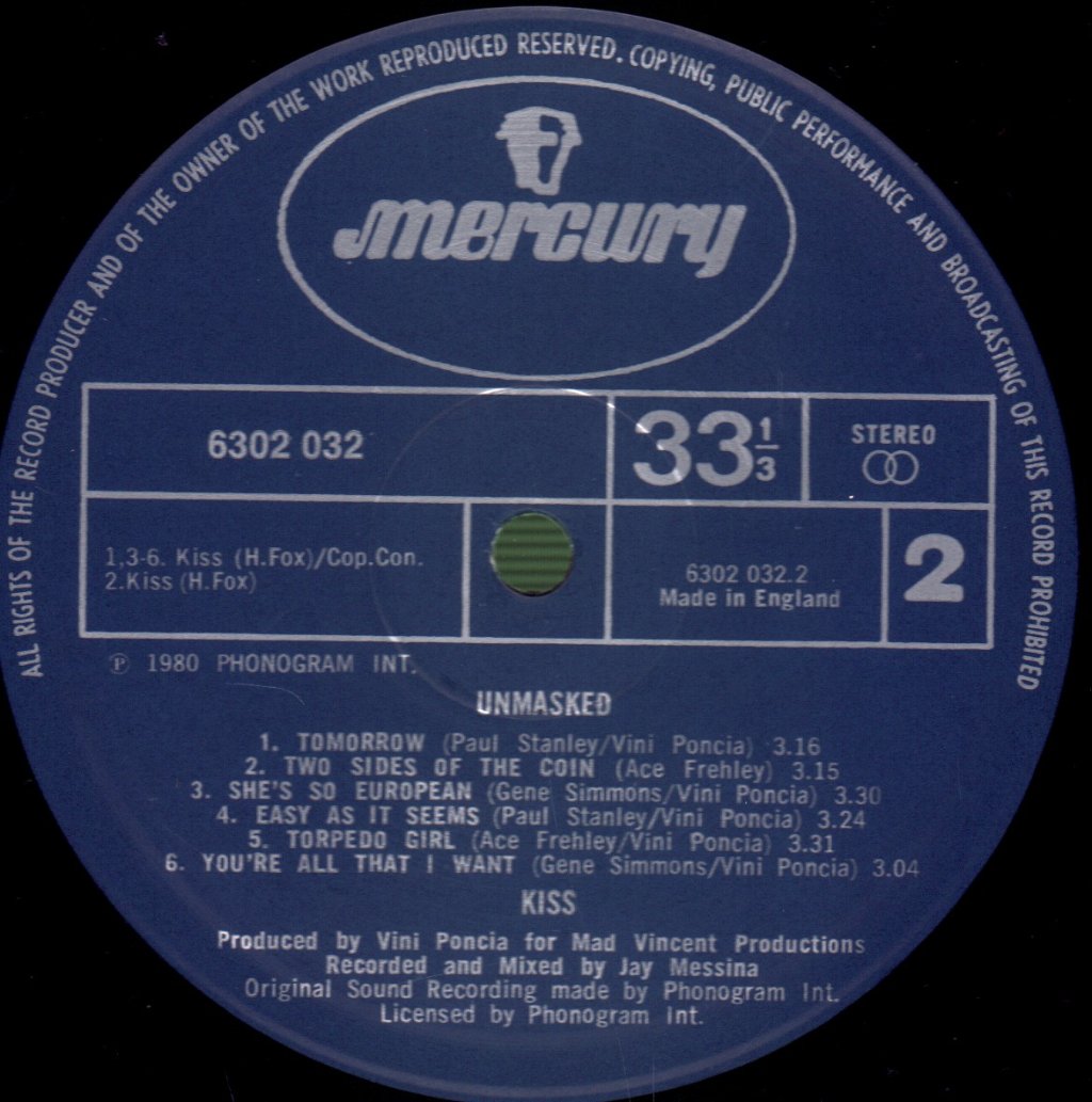 Kiss - Unmasked - Lp