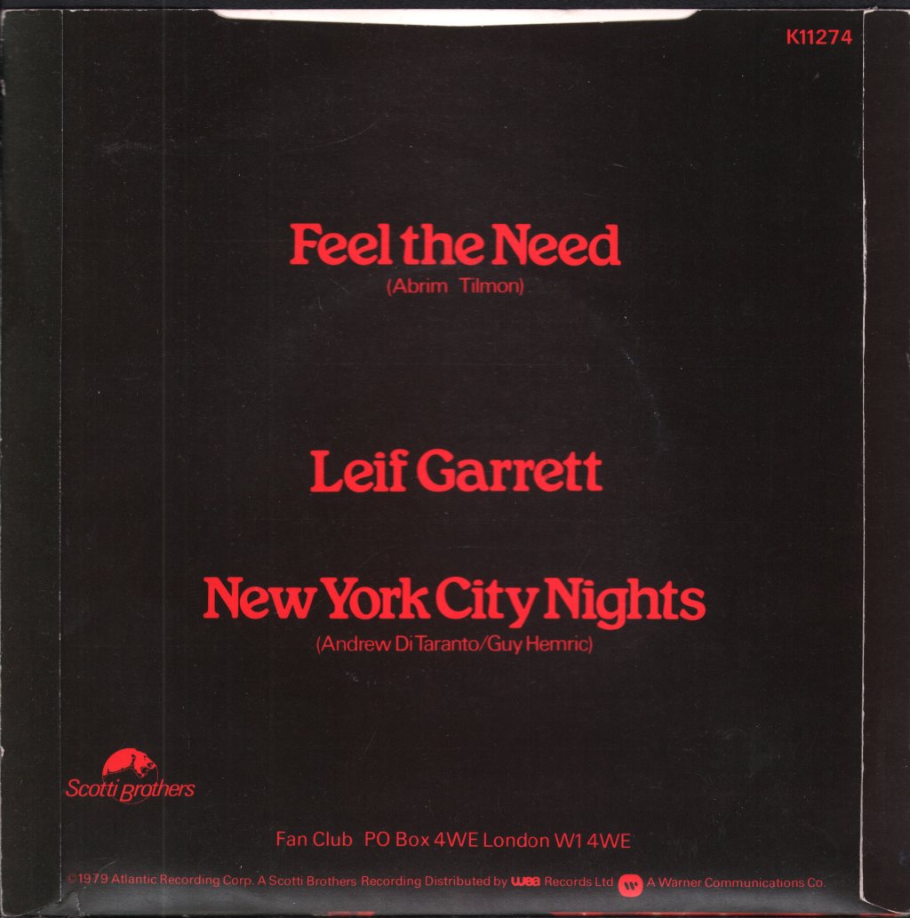Leif Garrett - Feel The Need - 7 Inch