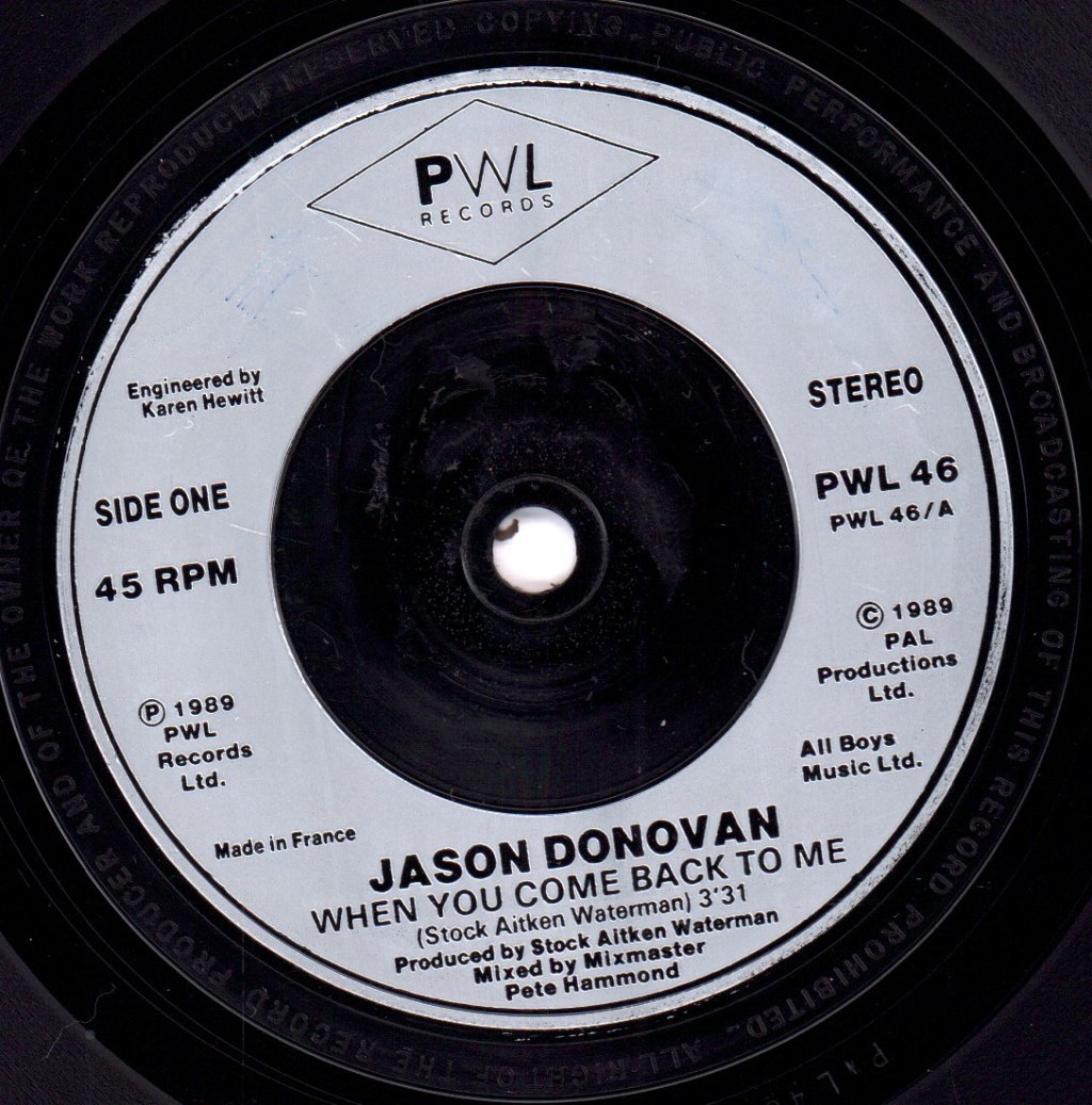 Jason Donovan - When You Come Back To Me - 7 Inch