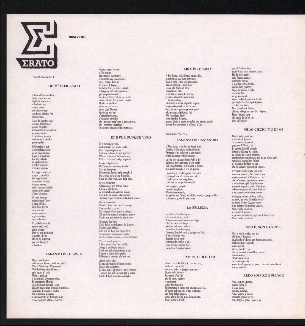 Frederica von Stade / Raymond Leppard / Scottish Chamber Orchestra - Sings Monteverdi-Cavalli - Lp