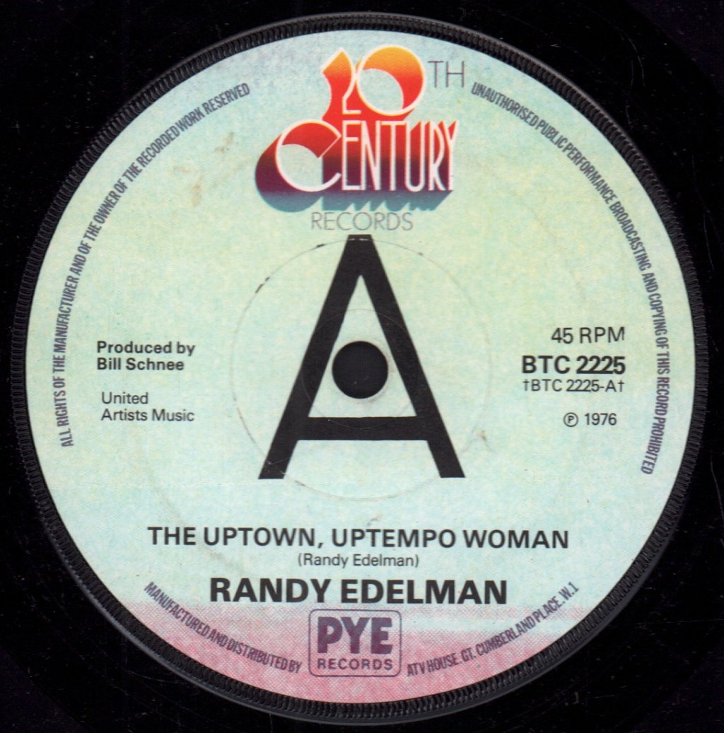 Randy Edelman - Uptown Uptempo Woman - 7 Inch