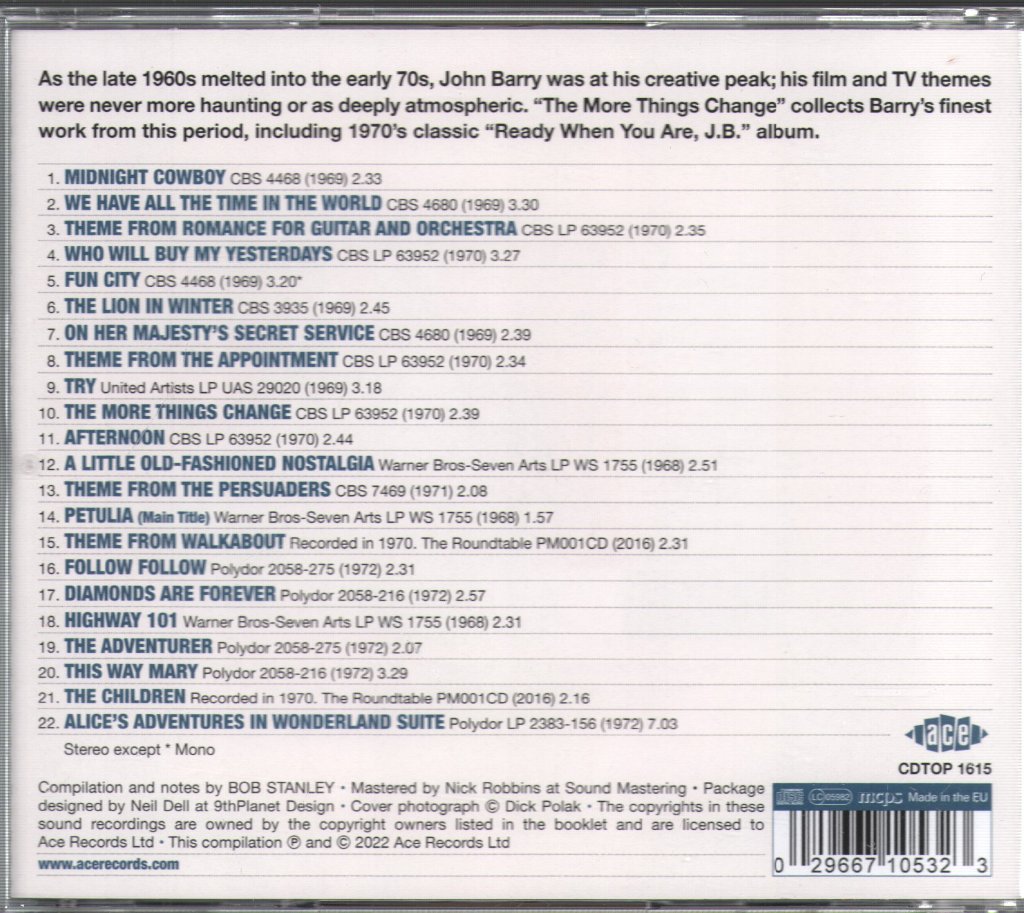 John Barry - More Things Change (Film, TV & Studio Work 1968-1972) - Cd