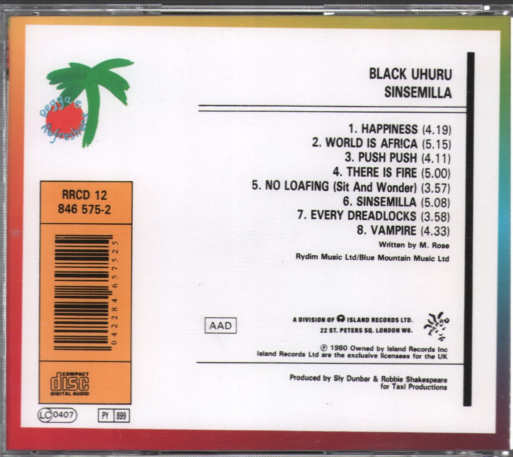Black Uhuru - Sinsemilla - Cd