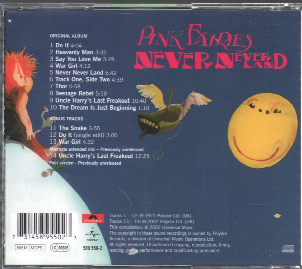 Pink Fairies - Neverneverland - Cd
