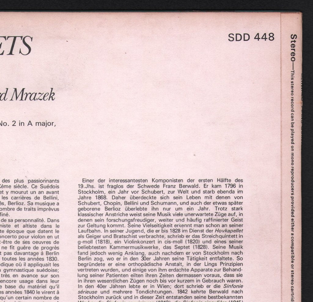 Vienna Philharmonia Quintet - Berwald - Piano Quintet No. 1 In C Minor / Piano Quintet No. 2 In A Major - Lp