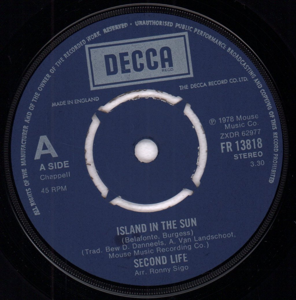 Second Life - Island In The Sun - 7 Inch