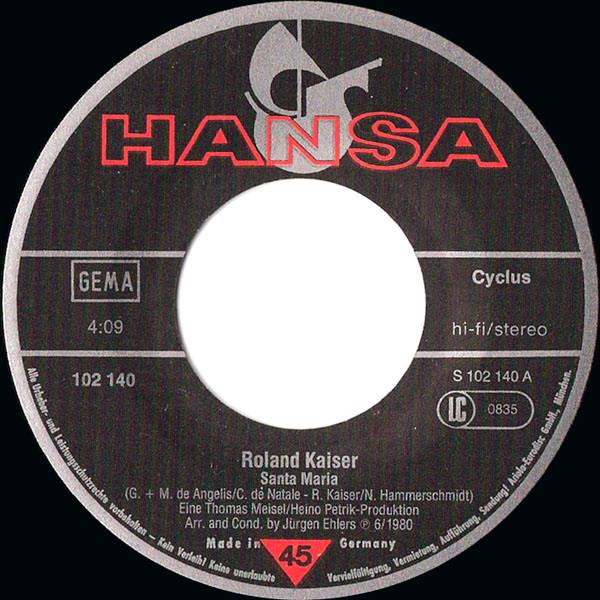 Roland Kaiser - Santa Maria - 7 Inch