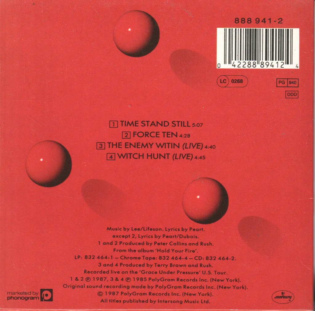 Rush - Time Stand Still - Cd