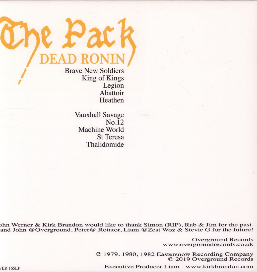 Pack (Pre Theatre Of Hate Group) - Dead Ronin - Lp