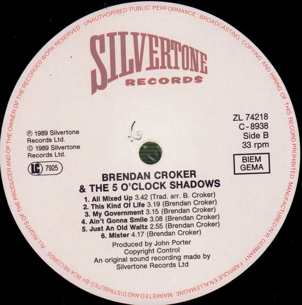 Brendan Croker And The 5 O'clock Shadows - Brendan Croker And The 5 O'Clock Shadows - Lp