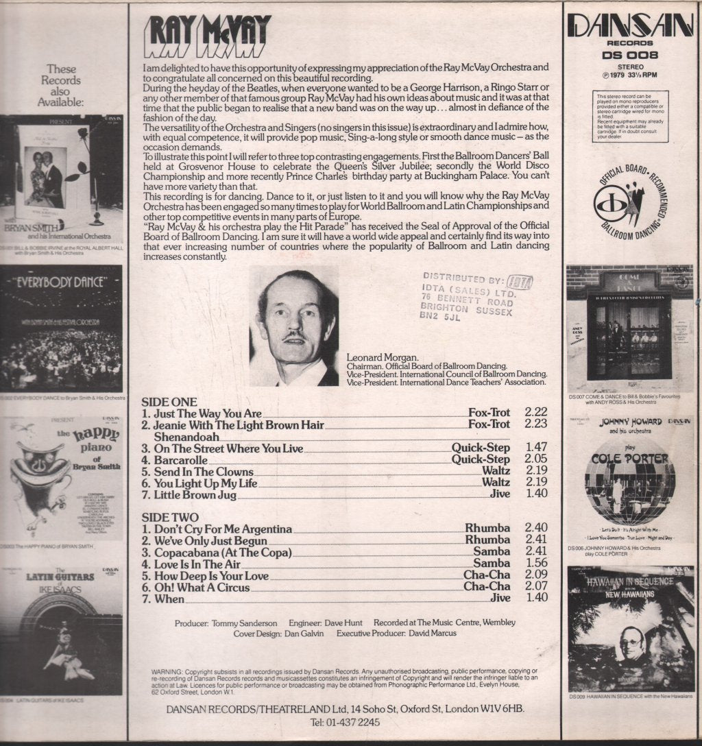 Ray McVay And His Orchestra - Playing Music From The Hit Parade - Lp