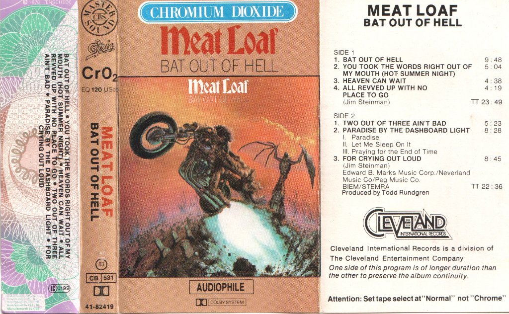 Meat Loaf - Bat Out Of Hell - Cassette