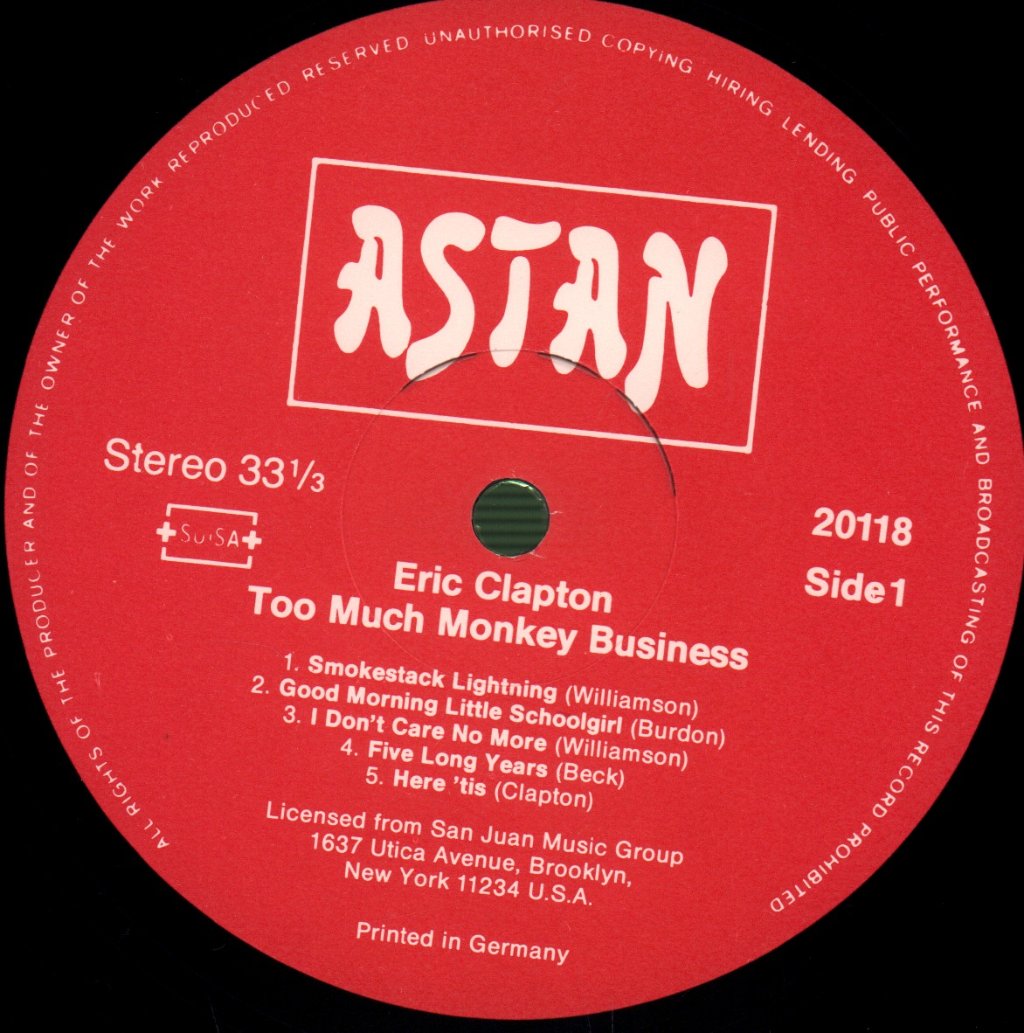 Eric Clapton - Too Much Monkey Business - Lp