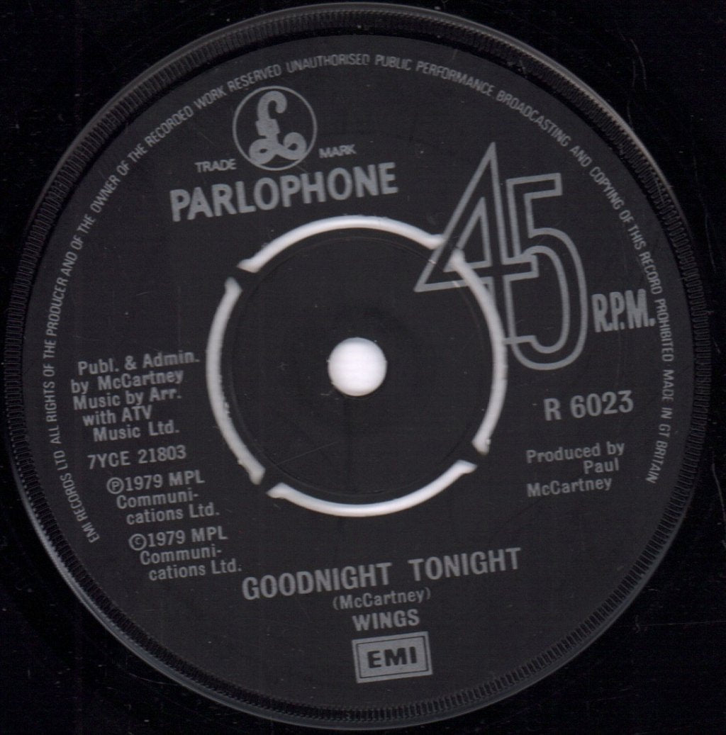 Wings (Paul McCartney's Group) - Goodnight Tonight - 7 Inch