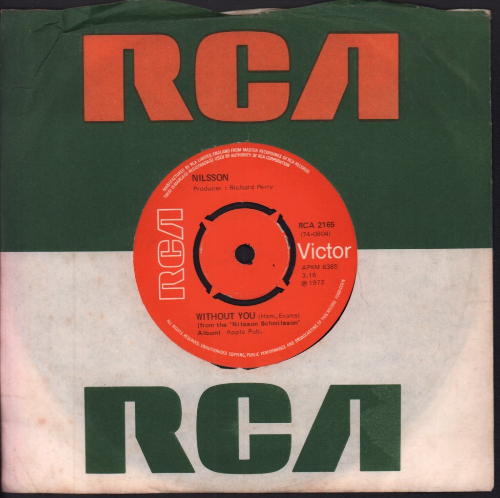 Nilsson - Without You - 7 Inch