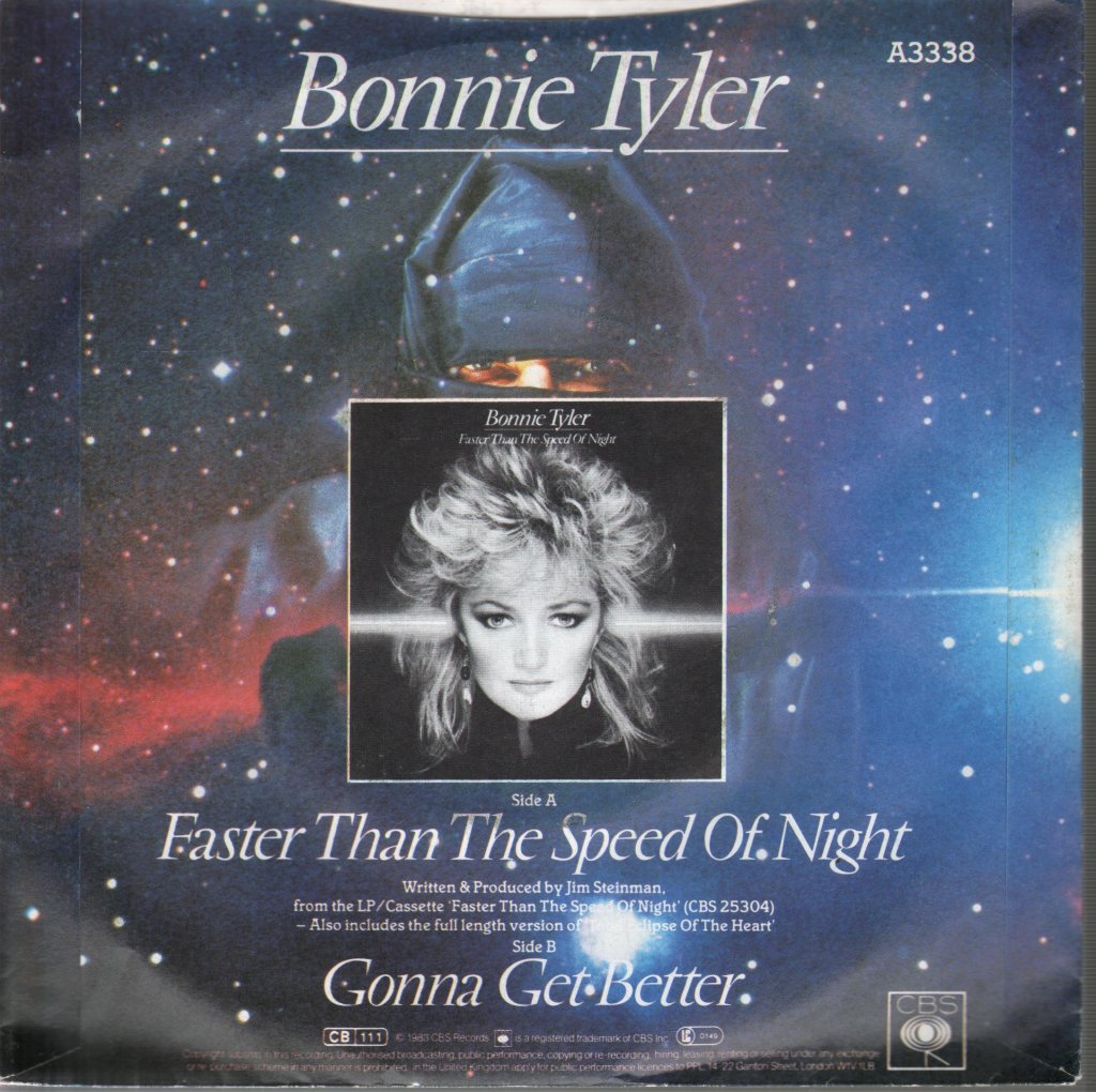 Bonnie Tyler - Faster Than The Speed Of Night - 7 Inch