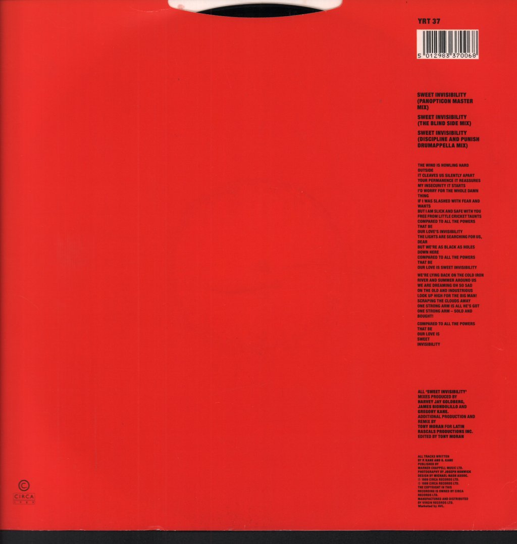 Hue And Cry - Sweet Invisibility - 12 Inch