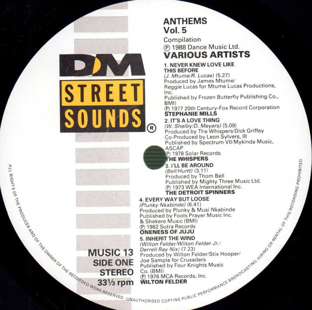 Various Artists - Anthems Volume 5 - Lp