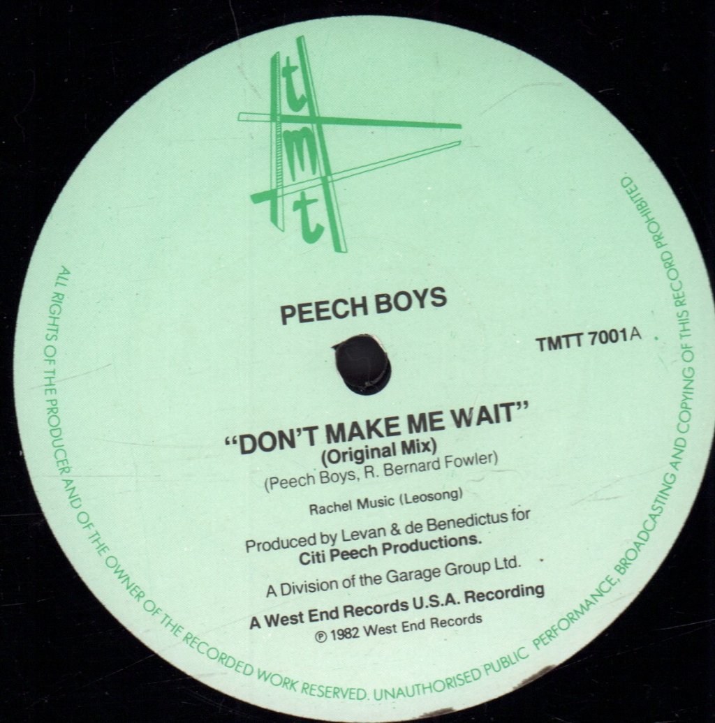 Peech Boys - Don't Make Me Wait - 12 Inch