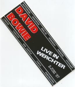 David Bowie - Werchter 2/6/87 - Sticker