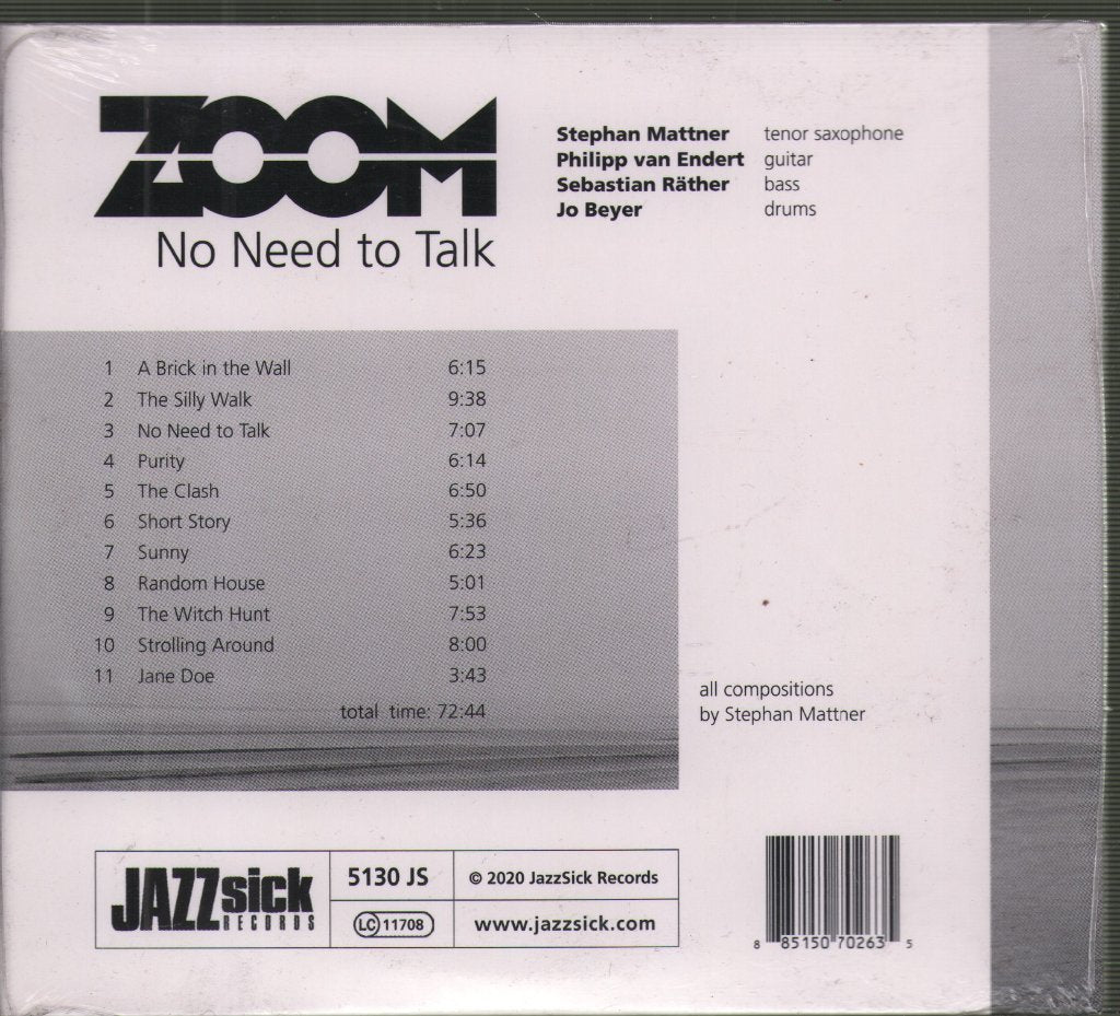 Zoom (jazz) - No Need To Talk - Cd