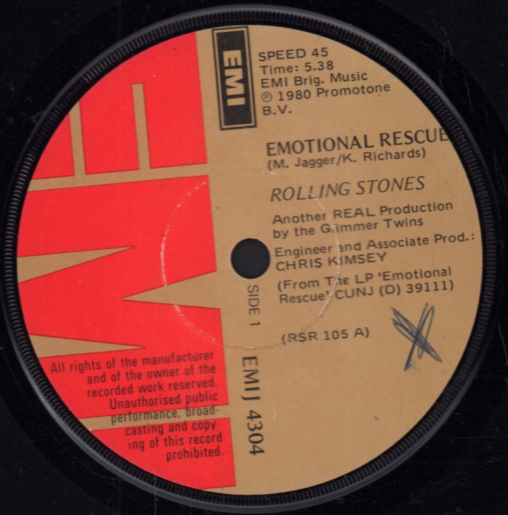 Rolling Stones - Emotional Rescue - 7 Inch