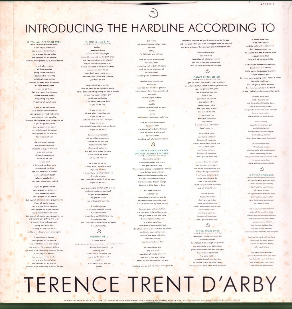Terence Trent D'Arby - Introducing The Hardline According To - Lp
