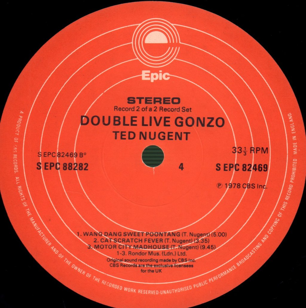 Ted Nugent - Double Live Gonzo! - Double Lp