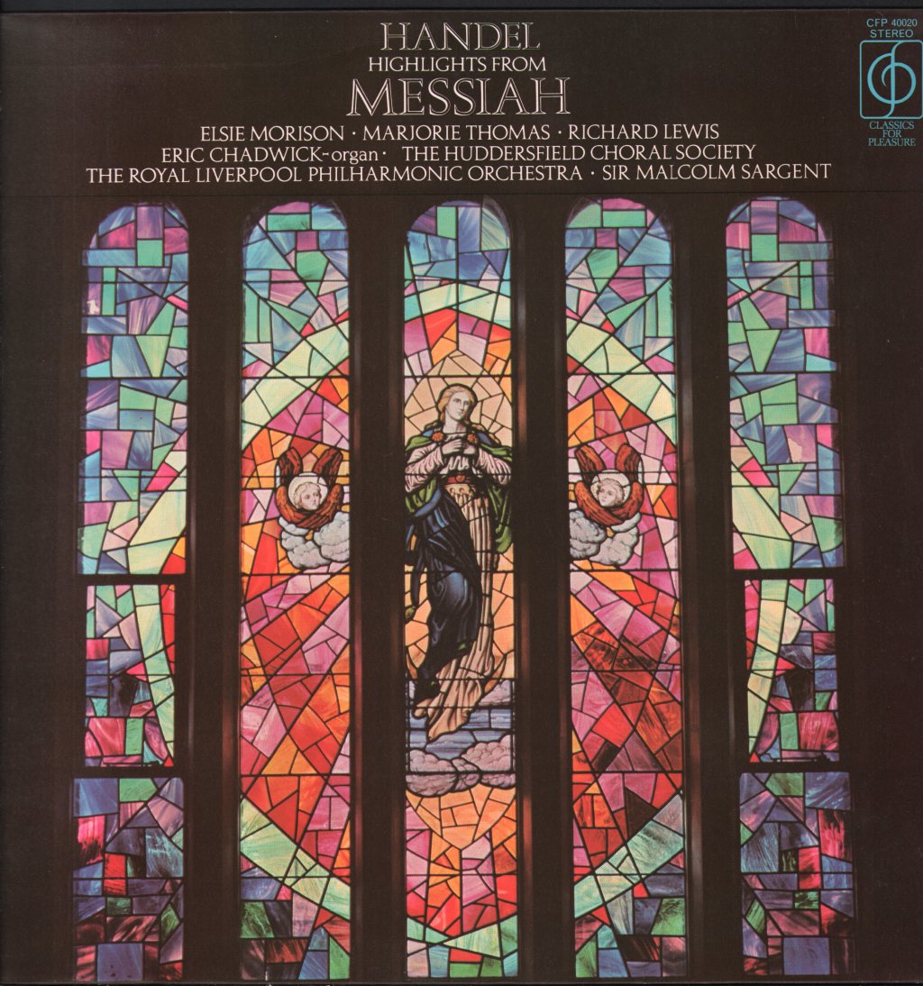 Huddersfield Choral Society / Sir Malcolm Sargent - Handel - Highlights From Messiah - Lp
