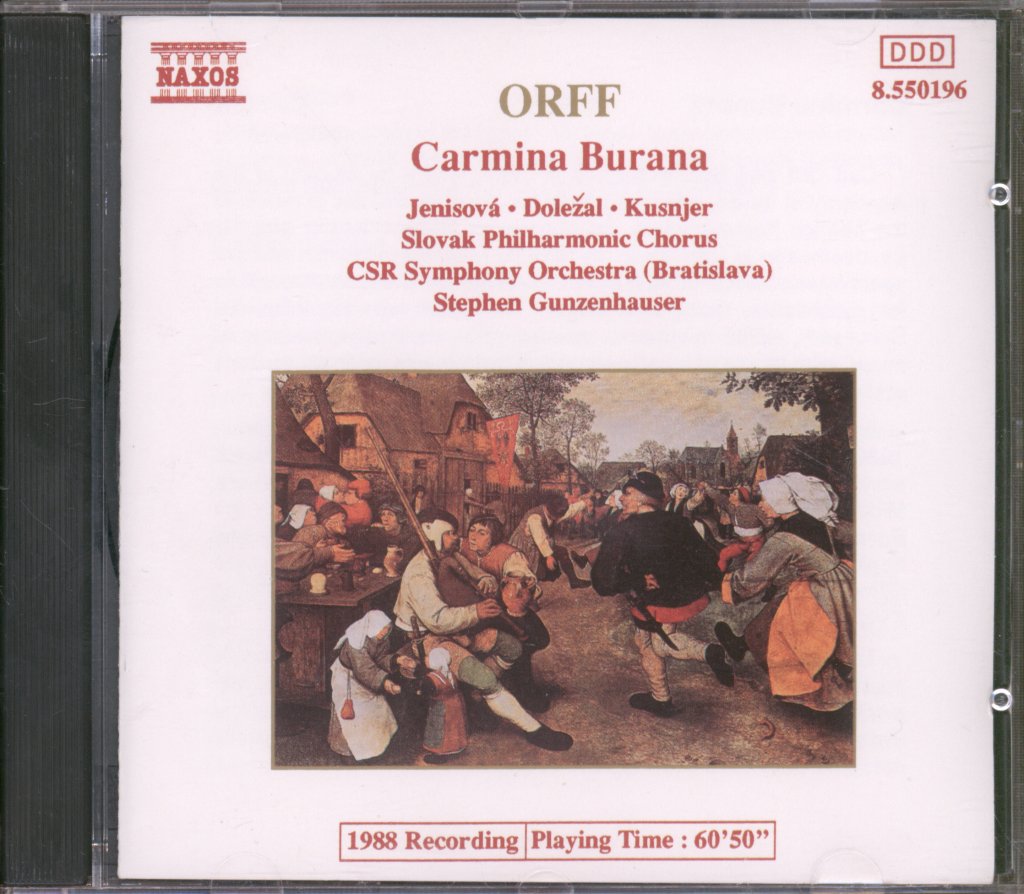 Slovak Philharmonic Chorus, CSR Symphony Orchestra, Stephen Gunzenhauser - Orff - Carmina Burana - Cd