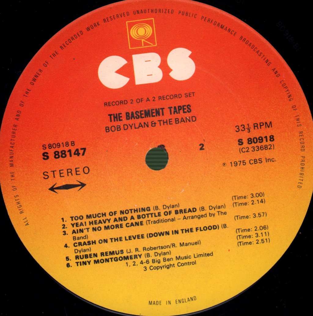 Bob Dylan/Band - Basement Tapes - Double Lp