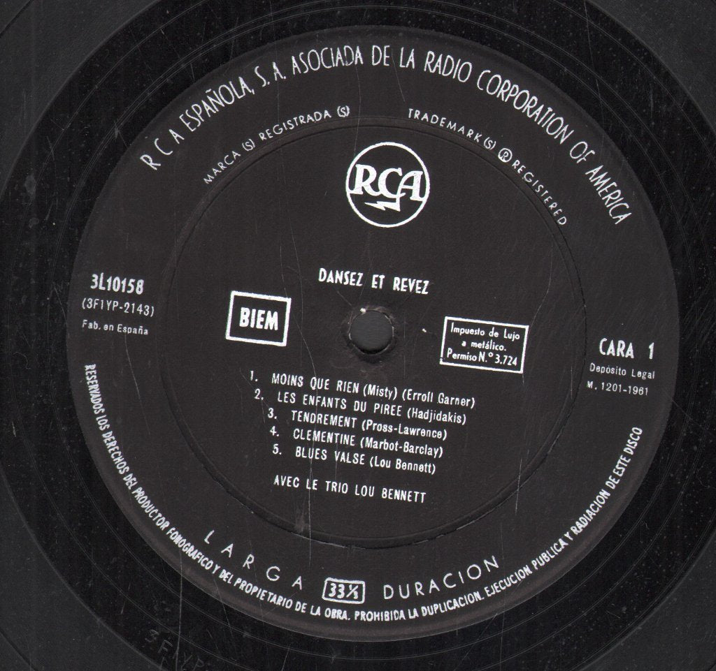 Lou Bennett Trio - Dansez... Revez Avec Le Trio Lou Bennett - Lp