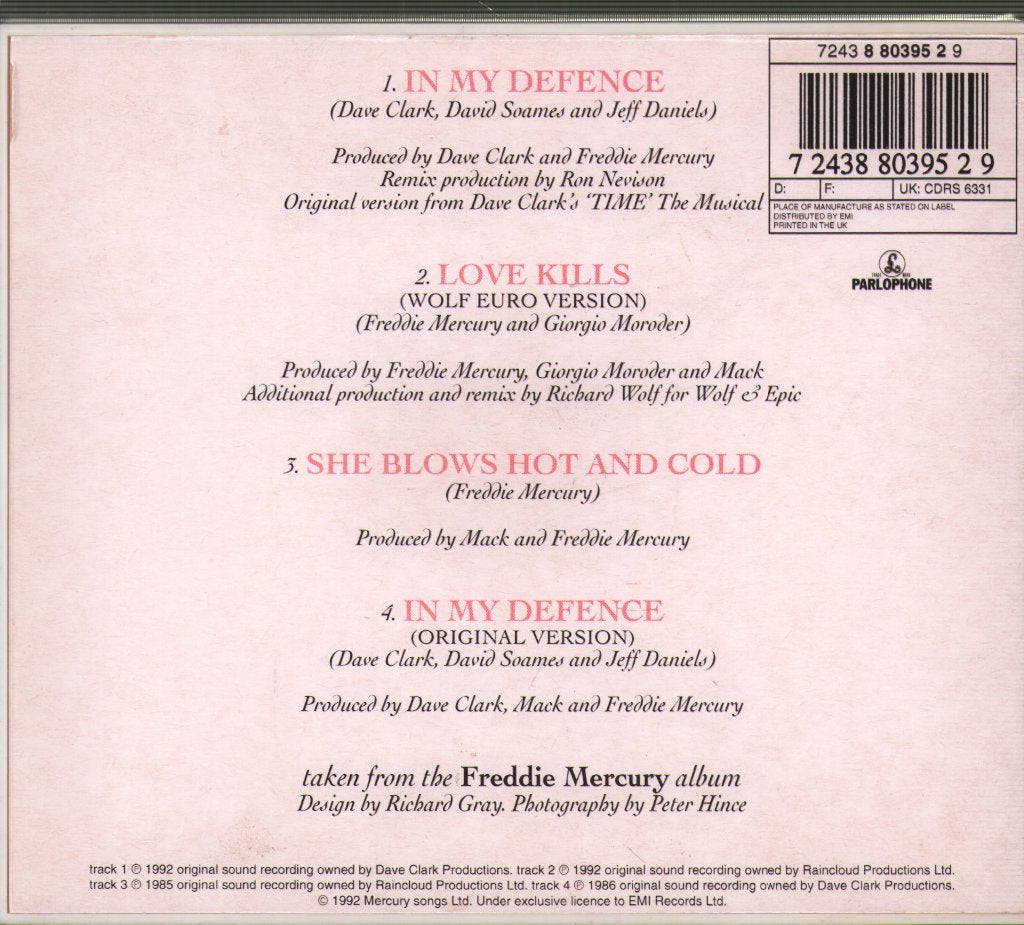 Freddie Mercury - In My Defence - Cd