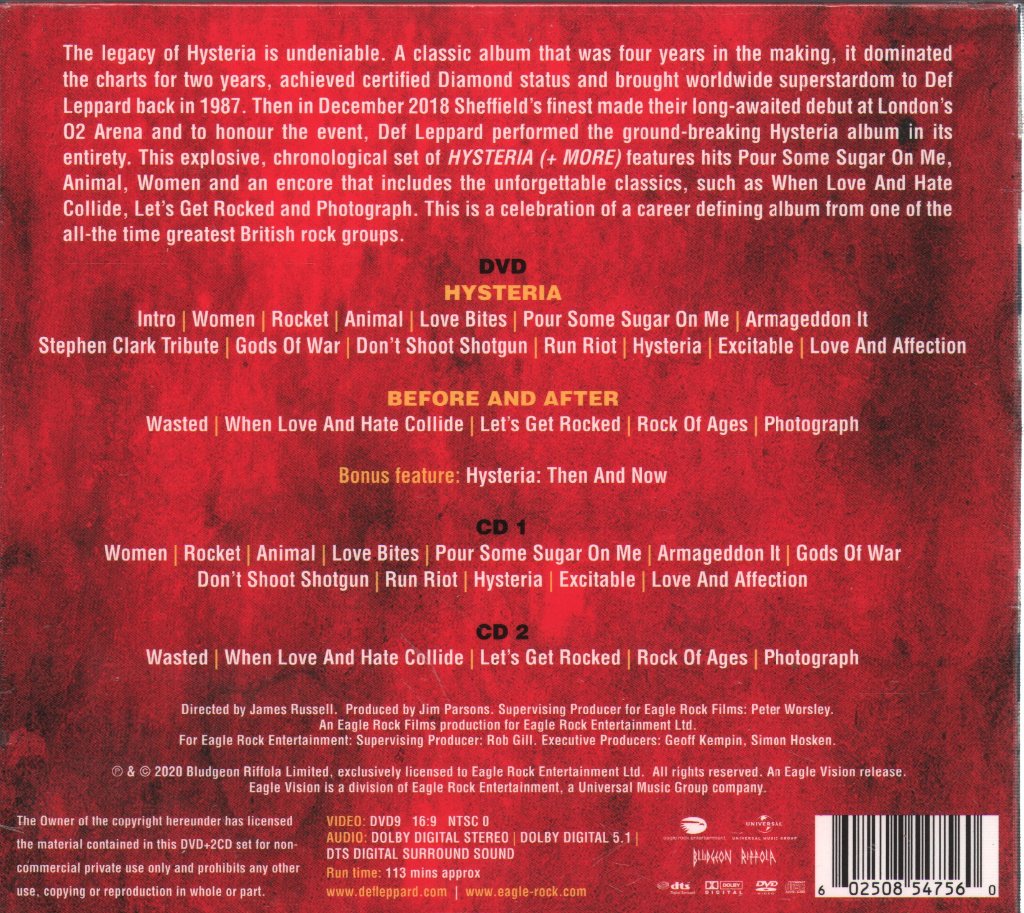 Def Leppard - Hysteria At The O2 - Cd Set